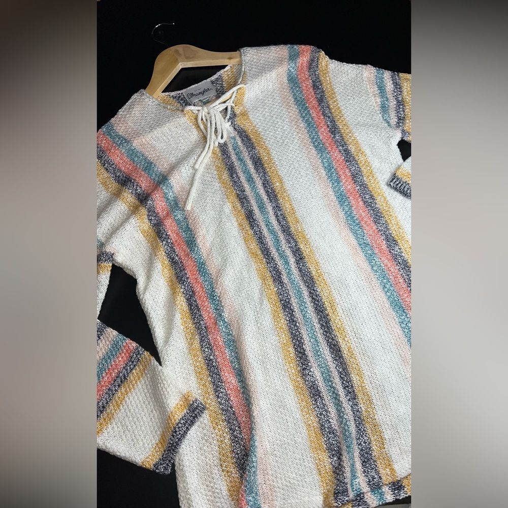 Wrangler Women’s Striped Malibu Knit BOHO western Top Size Medium EUC